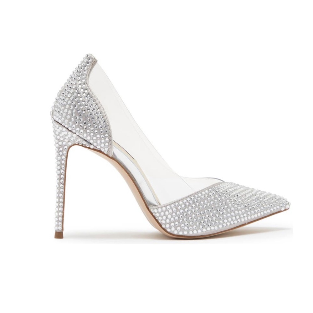Steve Madden Lili Silver Studded Pump size 7.5 - Picture 3 of 12